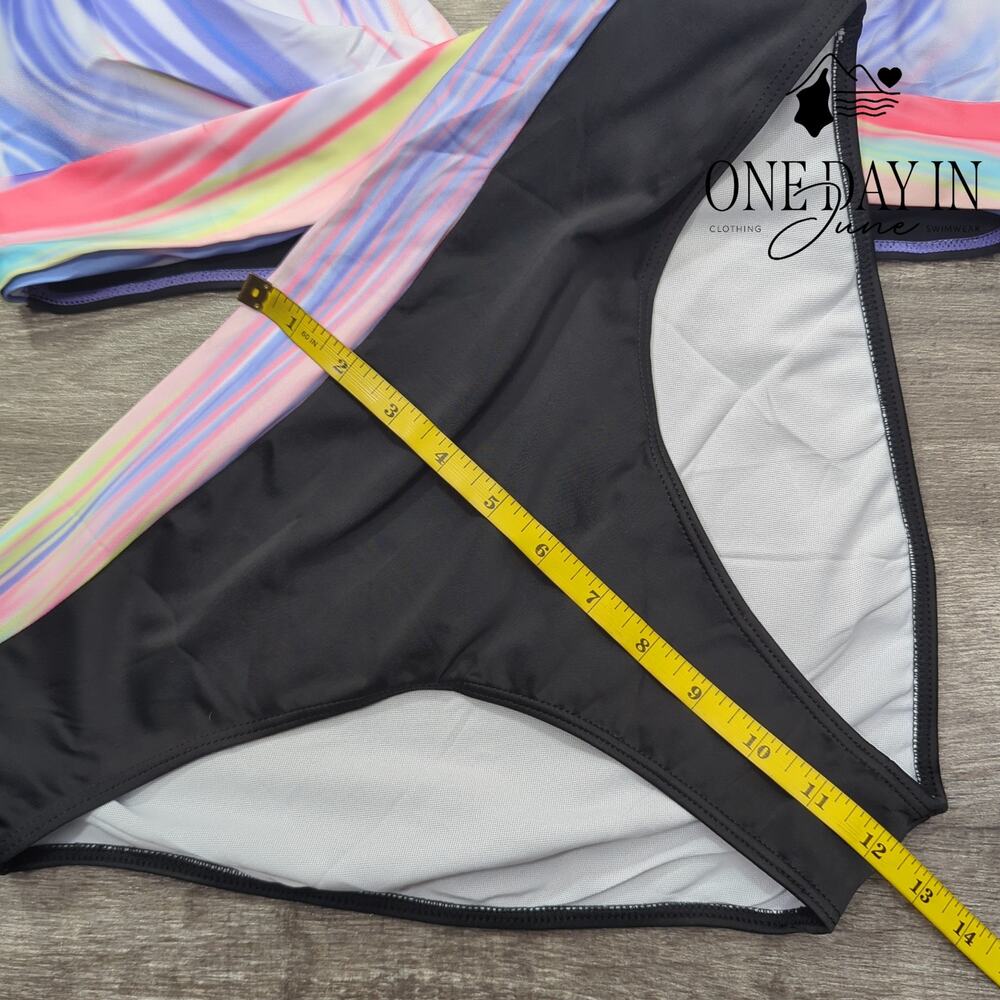 Aimage Plus Size Cross Front Halter Bikini Swimsuit Size 2XL - Picture 5 of 6